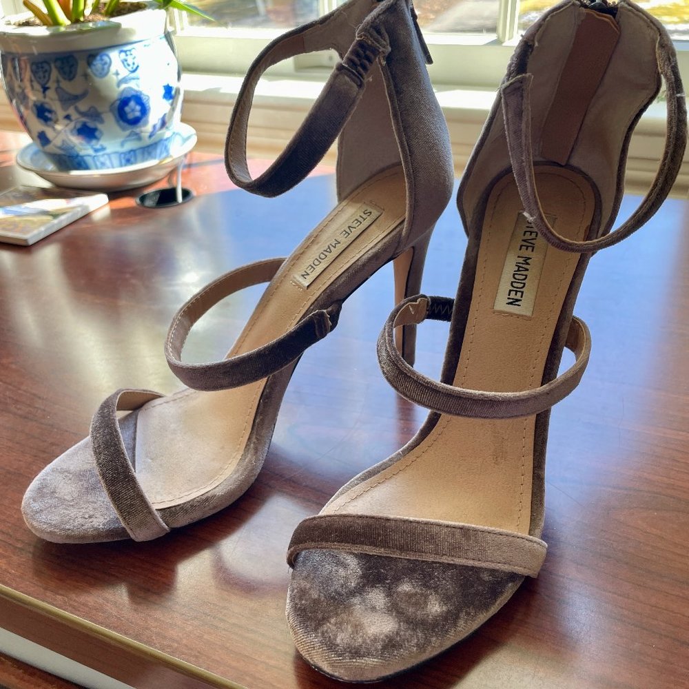 Steve Madden Velvet Strap Stiletto Heels - Size 8.5